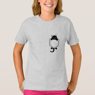 Katt i fickan t shirt