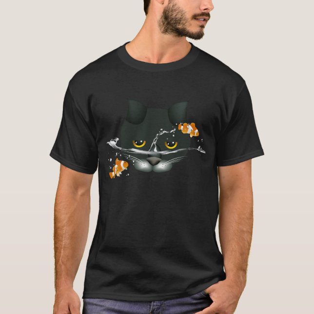Katt i Fish Bowl T-Shirt (Framsida)