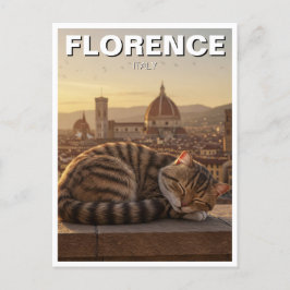 Katt i Florence Italien Duomo Travel Vykort