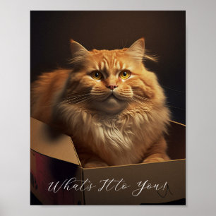 Katt i foderlådan - Sarkastisk katt Poster