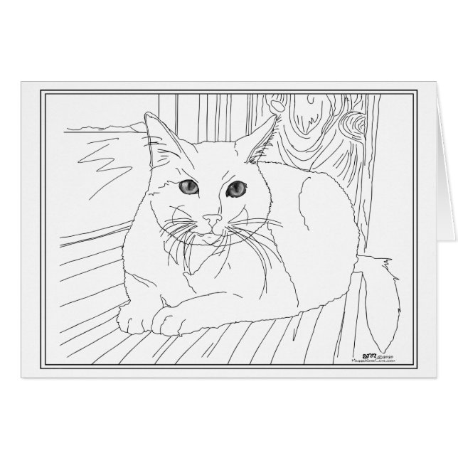 Katt i fönster är värdefull hälsningskort (Framsidan Horizontal)
