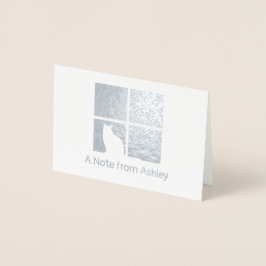 Katt i fönster, modern, unik "A Note from"-mappad Folierat Kort