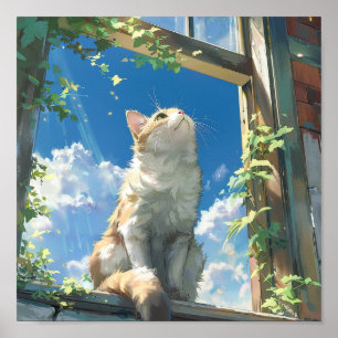 Katt i fönster poster