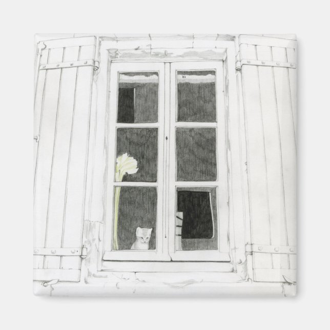 Katt i fönstermagnet magnet (Framsidan)