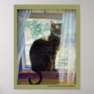 Katt i fönstret av Lora Shelley Poster