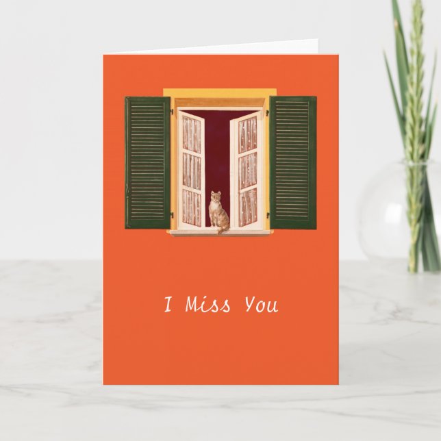 Katt i fönstret tack kort (Framsida)