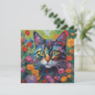 Katt i Garden Hälsning-kortet