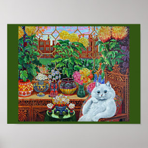 Katt i Garden Room av Louis Wain Poster