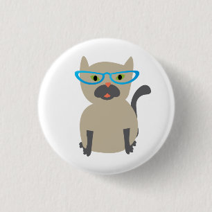 Katt i glasknapp knapp