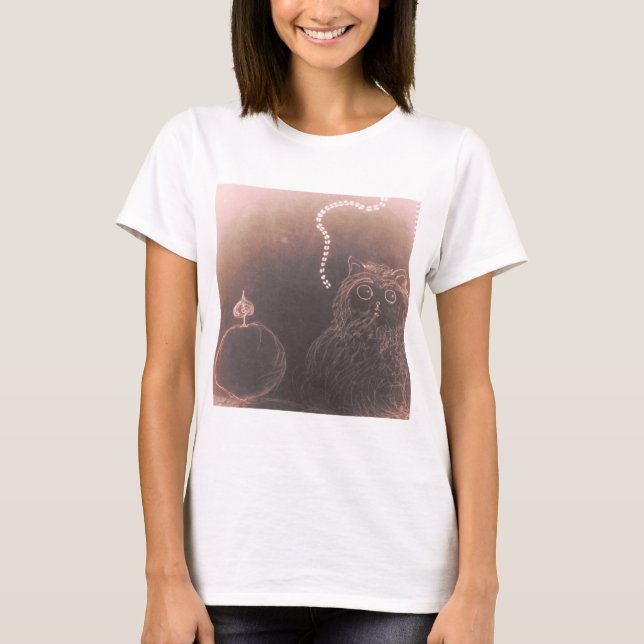 katt i gloriska blixtnedslag t shirt (Framsida)