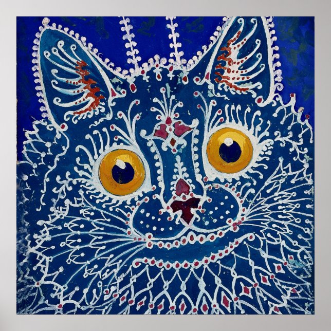 "Katt i Gothic Stil" av Louis Wain Poster (Framsidan)