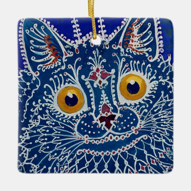 “Katt i gotisk stil” av Louis Wain Julgransprydnad Keramik (Framsida)