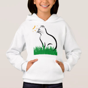 Katt i Grass Hoodie T Shirt