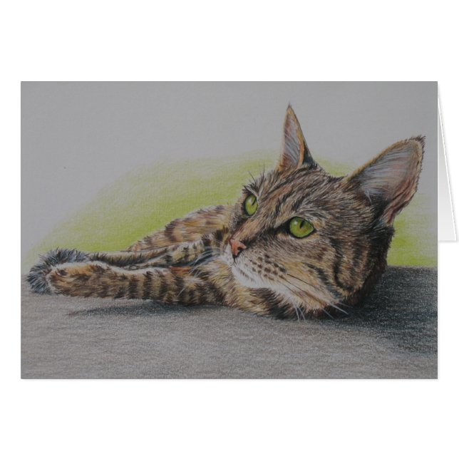 Katt i grönt kort (Framsidan Horizontal)