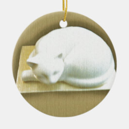 Katt i Guld Box II Julgransprydnad Keramik