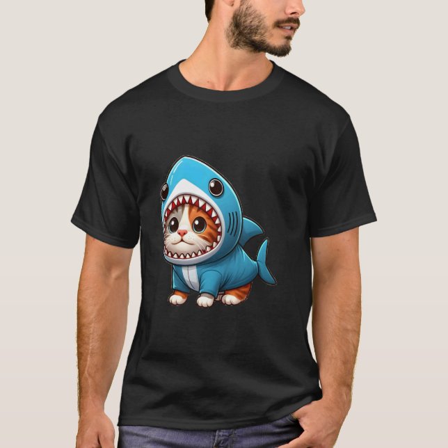 Katt i hajkostym 1 t shirt (Framsida)