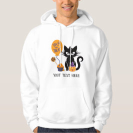 katt i halloween redigerbar hoodie