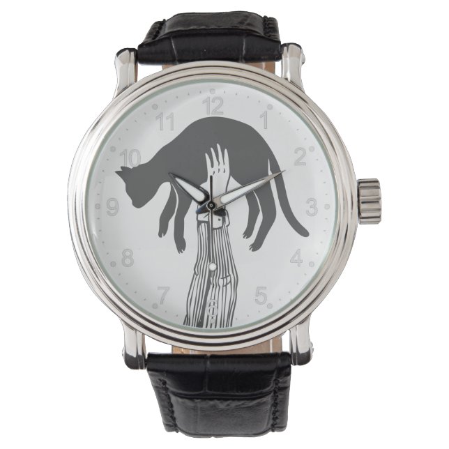 Katt i händer till ägaren - välj tillbaka färg armbandsur (Framsida)