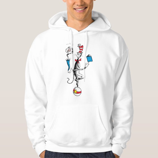 Katt i Hat Balancing Act Hoodie (Framsida)