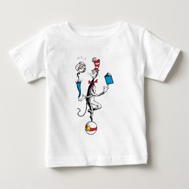 Katt i Hat Balancing Act T Shirt (Framsida)