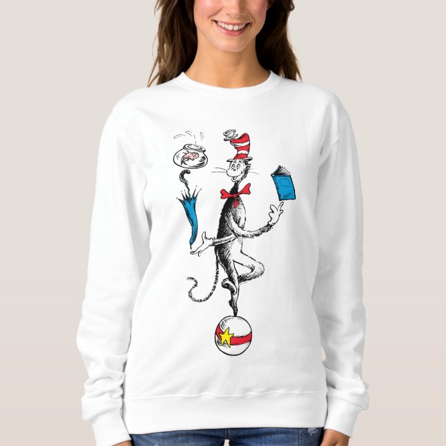 Katt i Hat Balancing Act T Shirt (Framsida)
