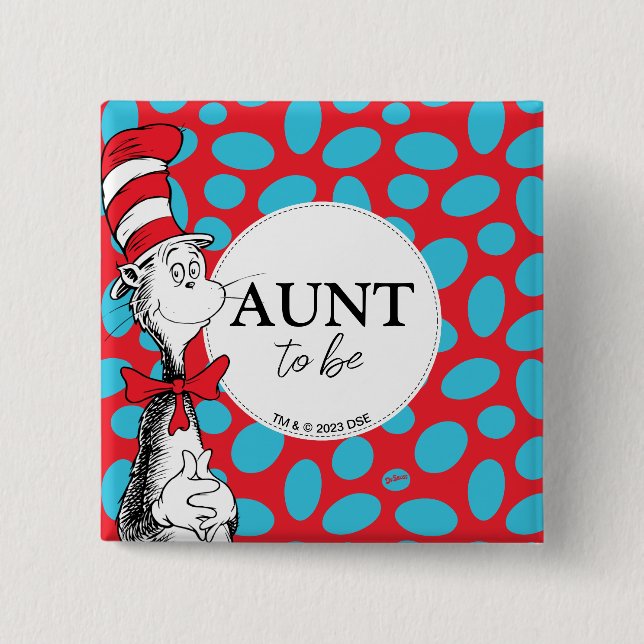 Katt i Hat | Moster som skall Knapp (Framsida)