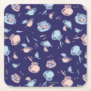 Katt i hatt   Fisken Mönster Underlägg Papper Kvadrat