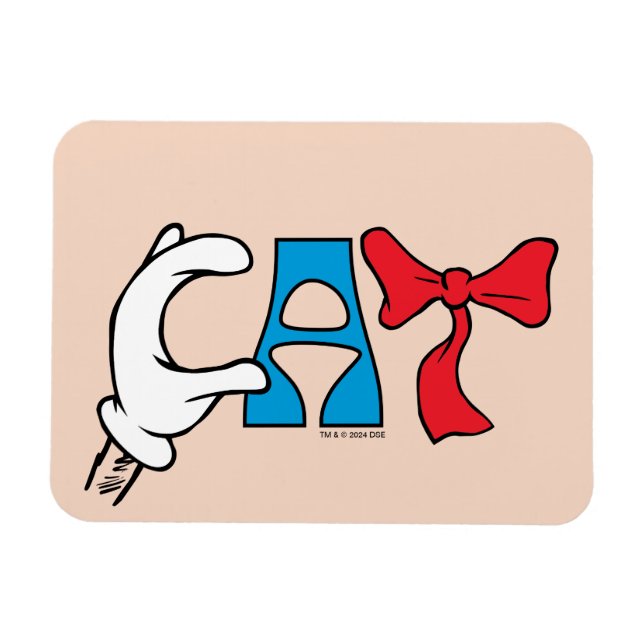 Katt i hatt | Katttext Magnet (Horisontell)