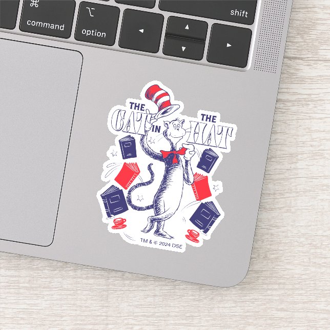 Katt i hatt | Läser Bokar Klistermärken (Detalj)