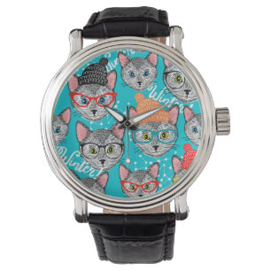 Katt i hatten armbandsur