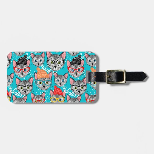 Katt i hatten bagagebricka (Horisontell Framsida)