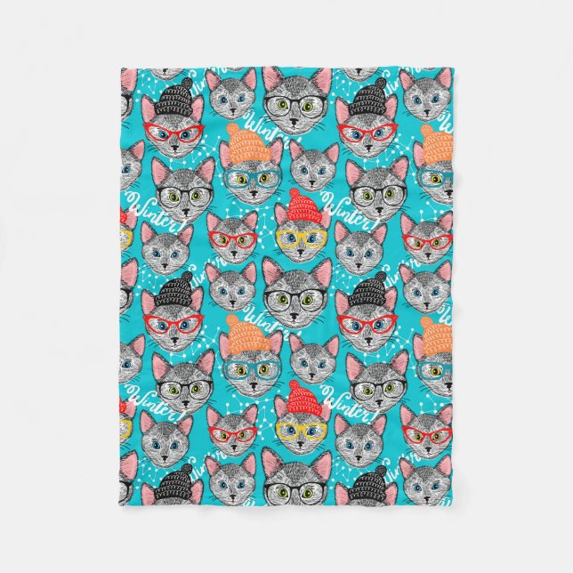 Katt i hatten fleecefilt (Framsidan)