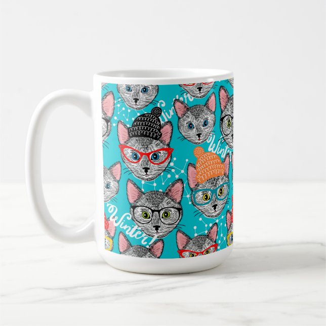 Katt i hatten kaffemugg (Vänster)