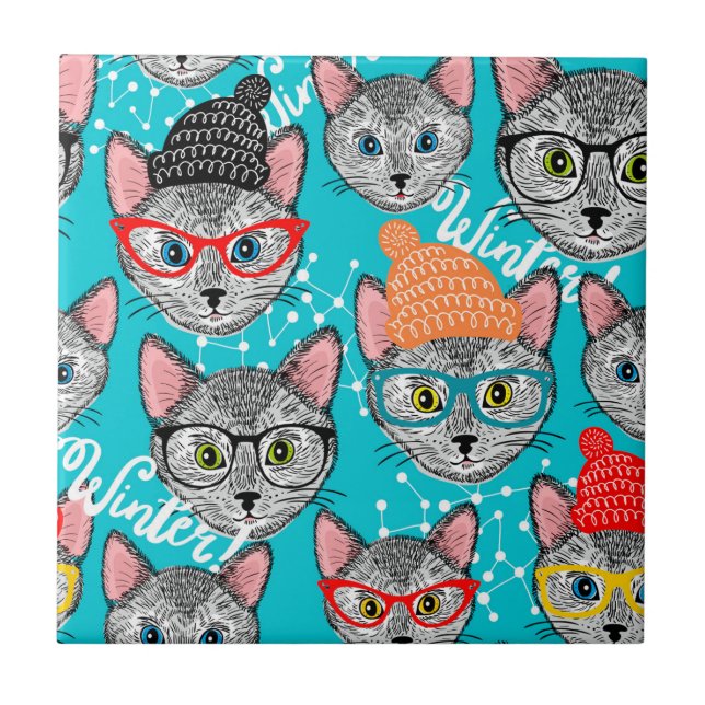 Katt i hatten kakelplatta (Framsidan)