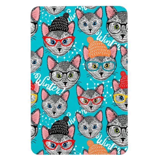 Katt i hatten magnet (Vertikal)
