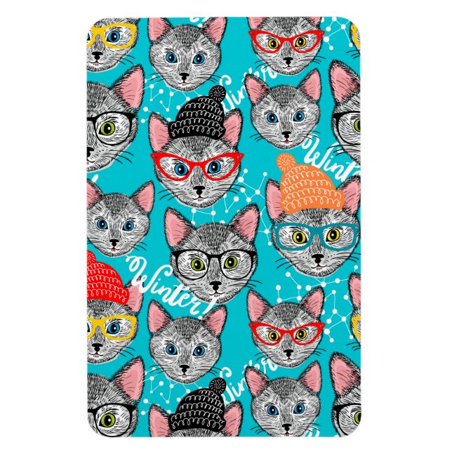 Katt i hatten magnet (Vertikal)