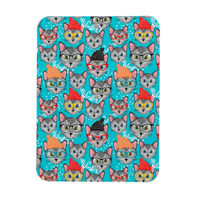 Katt i hatten magnet (Vertikal)