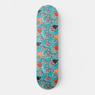 Katt i hatten mini skateboard bräda 18,5 cm