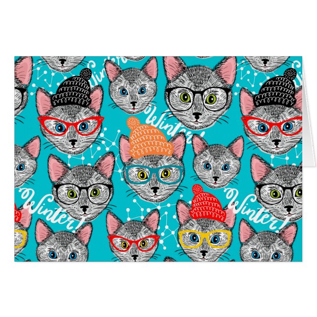 Katt i hatten OBS kort (Framsidan Horizontal)