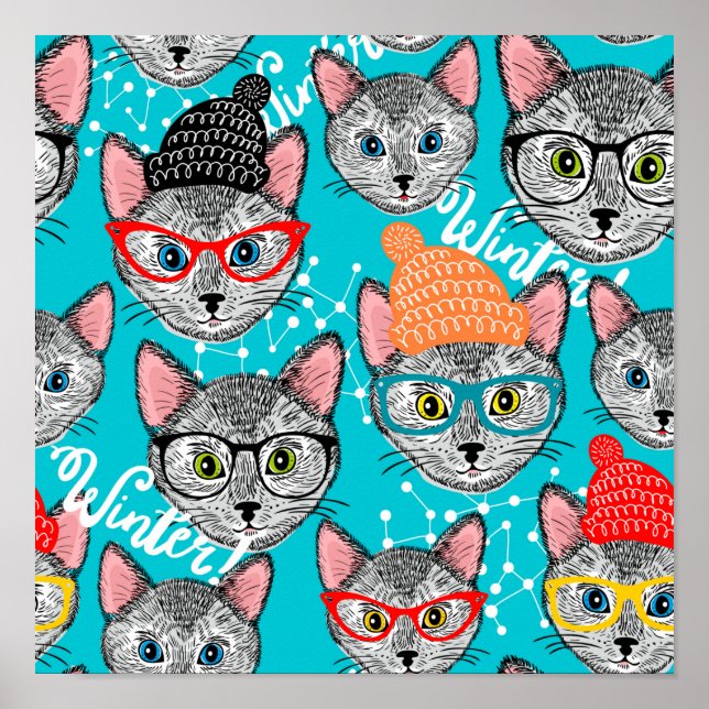 Katt i hatten poster (Framsidan)