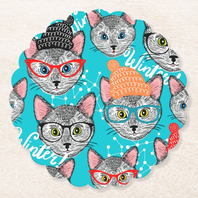 Katt i hatten underlägg papper (Framsida)