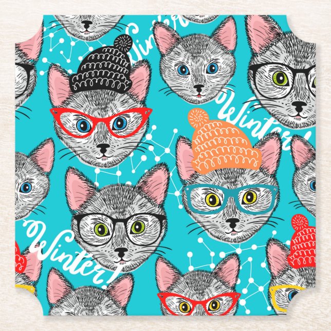 Katt i hatten underlägg papper (Framsida)