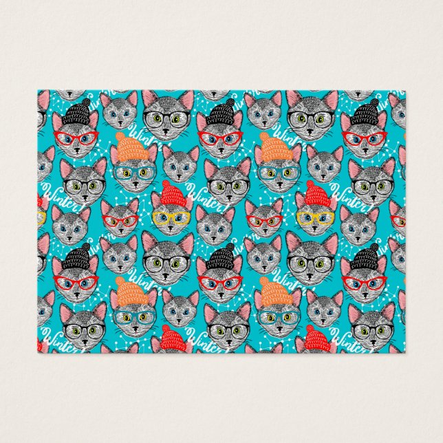 Katt i hatten visitkort (Framsidan)