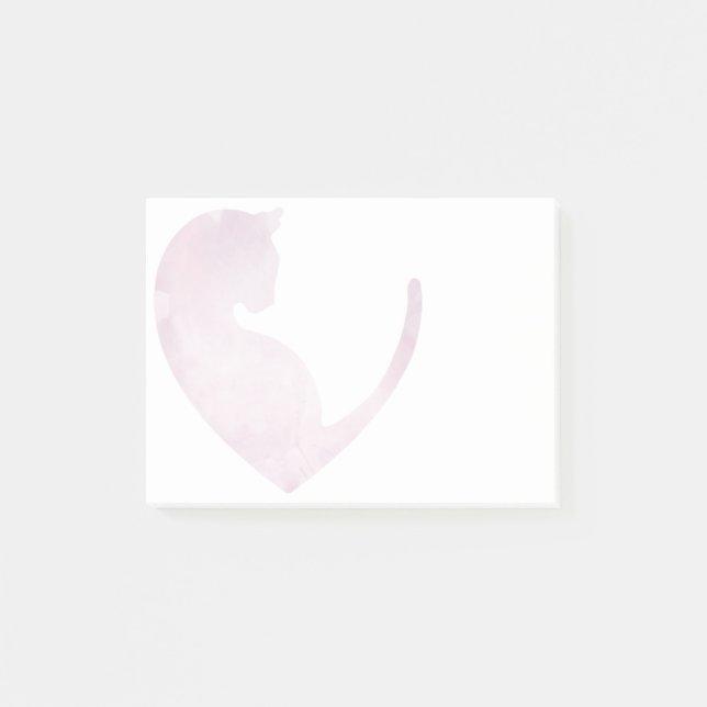 Katt i hjärtat - Rosa Post it Notes Post-it Block (Framsida)