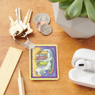 Katt i julklapp med möss i lager nyckelring