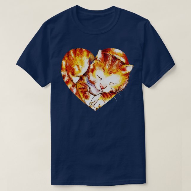 katt i kärlek för valentingåva t shirt (Design framsida)
