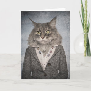 Katt i kläder kort