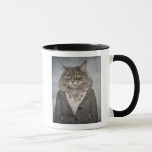 Katt i kläder mugg