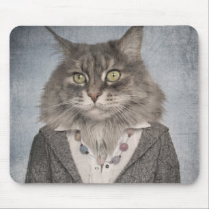 Katt i kläder musmatta