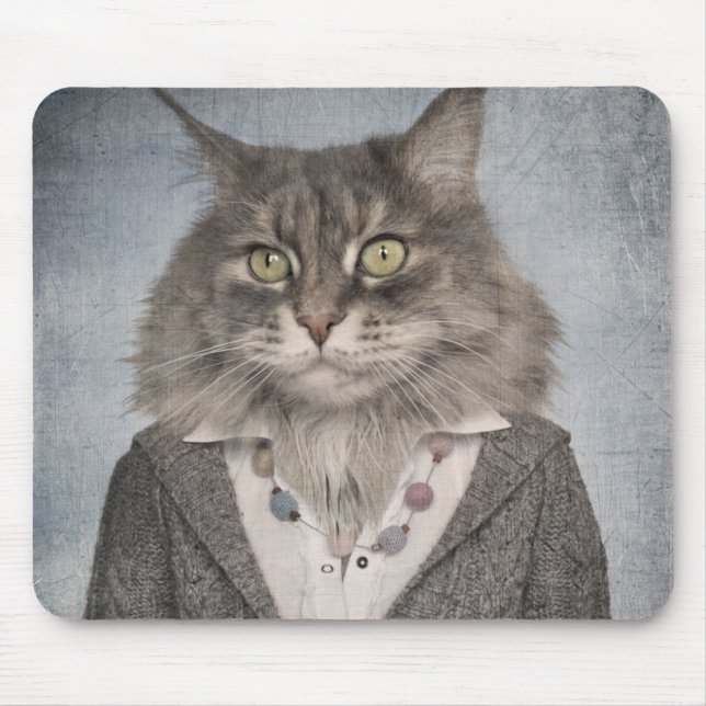 Katt i kläder musmatta (Framsidan)